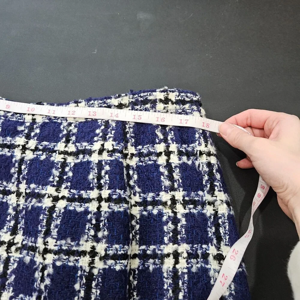 Elisabeth Liz Clairborne Womens Tweed Pencil Skirt Size 18 Blue Business Career